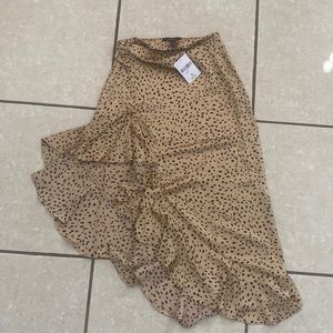 Forever 21 Satin Midi Cut Skirt